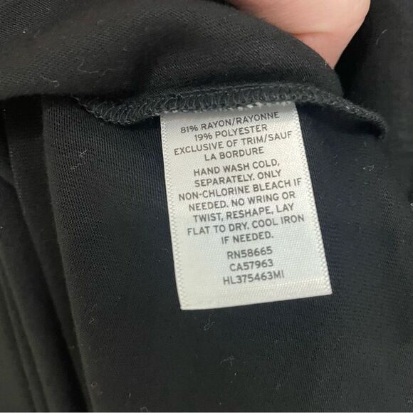 Trouve Metallic Black Faux Wrap Women’s Top Size XS - Picture 6 of 6